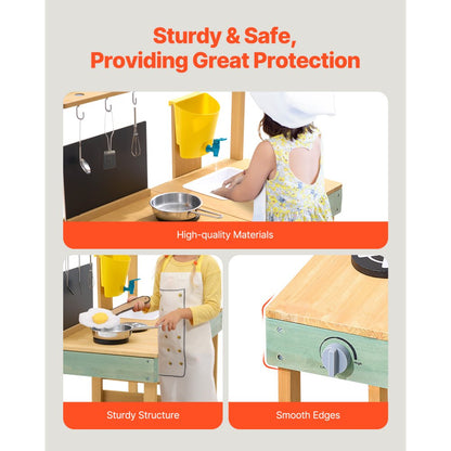 AC8281 - Weatherproof Wooden Outdoor Mud Kitchen Set for Kids Playtime