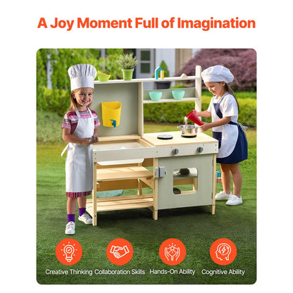 AC8283 - Durable Outdoor Mud Kitchen Playset with Sink for Kids