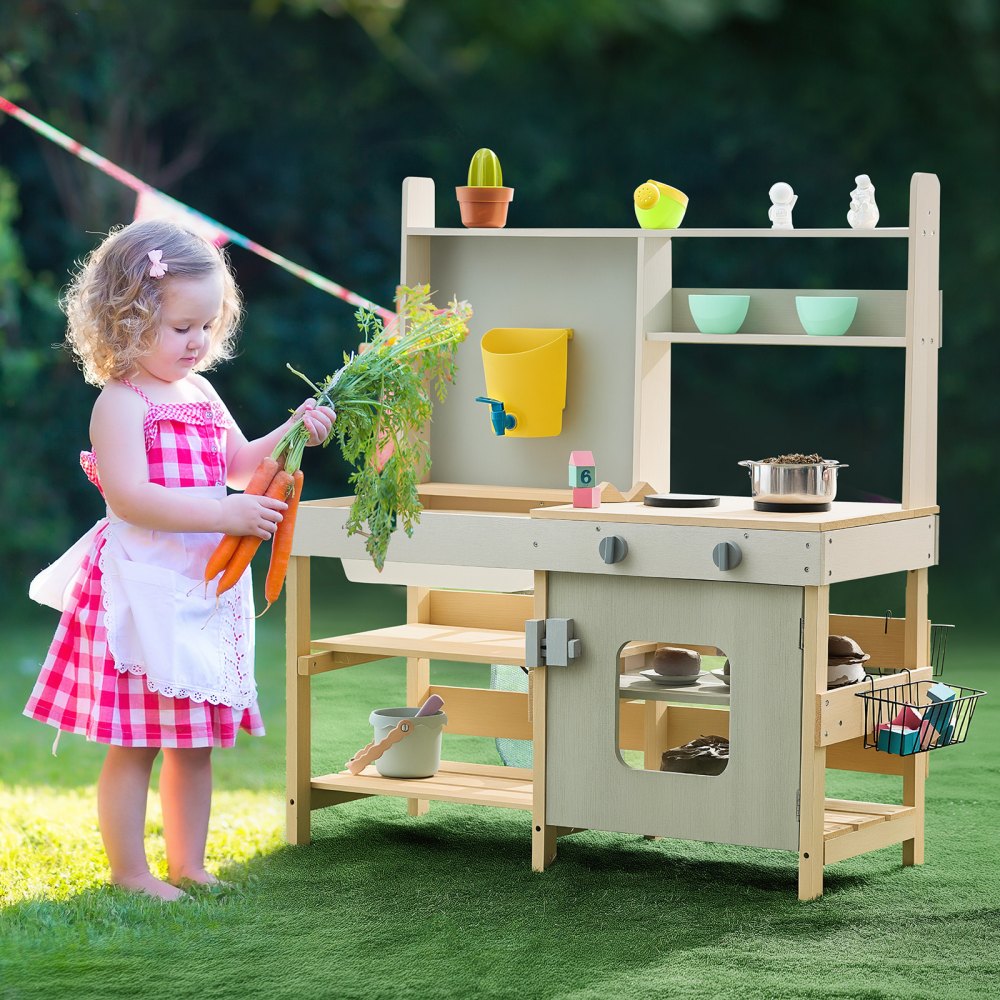 AC8283 - Durable Outdoor Mud Kitchen Playset with Sink for Kids