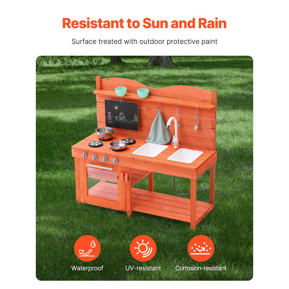 AC8282 - Waterproof Outdoor Mud Kitchen Set for Kids with 13 Accessories