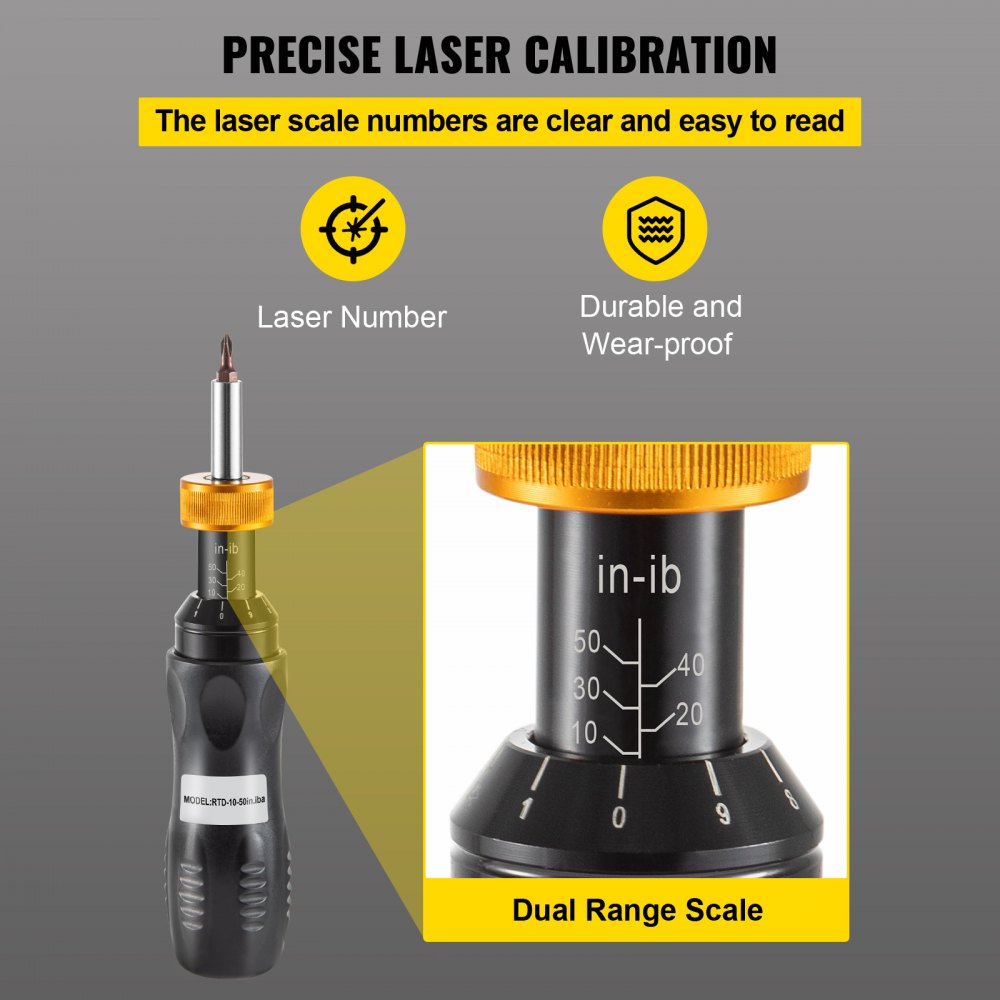 RTD-10-50in.lbA - Adjustable Torque Screwdriver 10-50 in-lbs with Bits