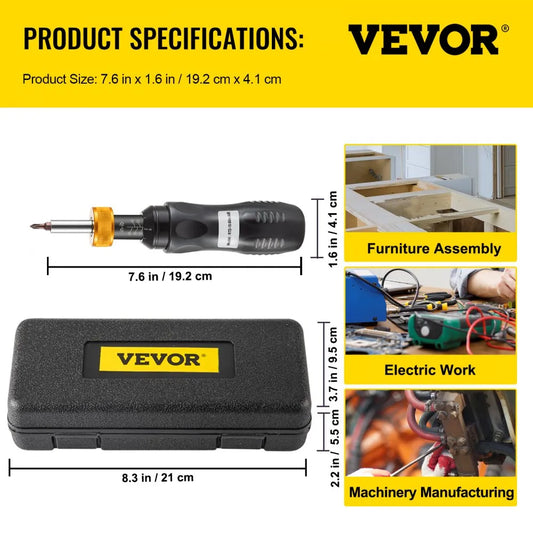 RTD-10-50in.lbB - 1/4" Adjustable Torque Screwdriver, 10-50 in/lb, ±5% Accuracy