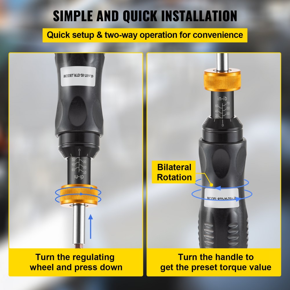 RTD-20-70in.lb - Adjustable Torque Screwdriver 20-70 in-lbs, 1/4" Bit