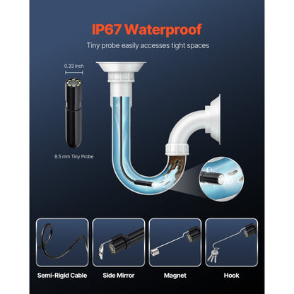 SM7 - 16.4FT HD Endoscope Camera with Adjustable Brightness for Inspections
