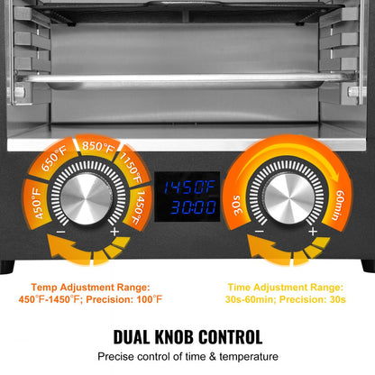 EF04-AB-2-18 - 1450°F Electric Grill with 6-Tier Rack & Easy Cleaning