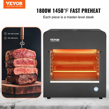 EF06XL-AS-2-18 - 1450°F Electric Steak Grill with 6-Tier Rack