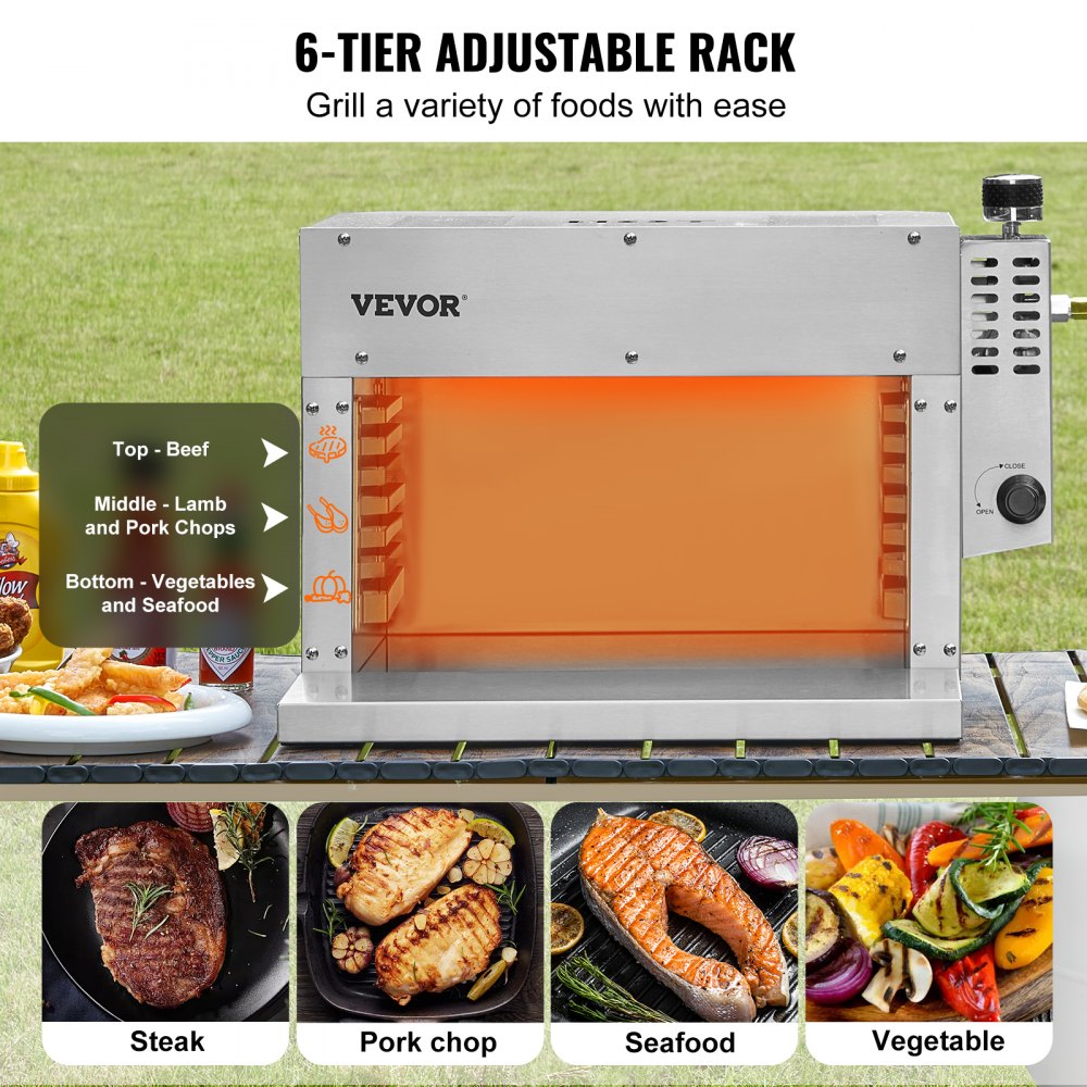 GB-BFXXL - 1500°F Stainless Steel Portable Gas Grill for Outdoor BBQ
