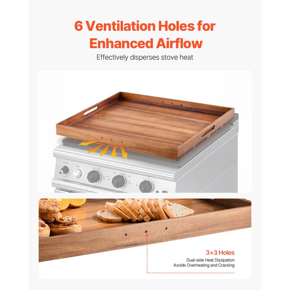 LPK1289-2 - 30"x22" Acacia Wood Noodle Board for Gas & Electric Stoves