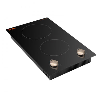 SK-18IHA12CK03 - 12-Inch Induction Cooktop with Dual Zones and Knob Controls