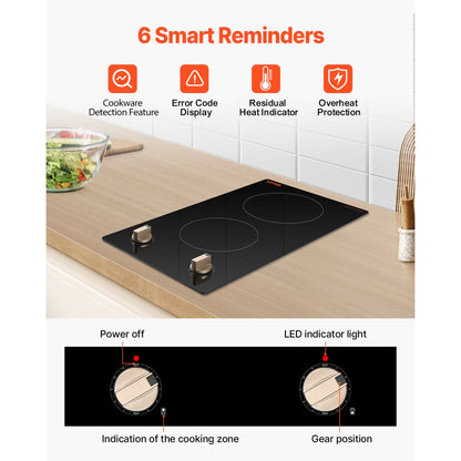SK-35IHA12CK03 - 12" Built-In Induction Cooktop with Dual Knobs and Safety Features