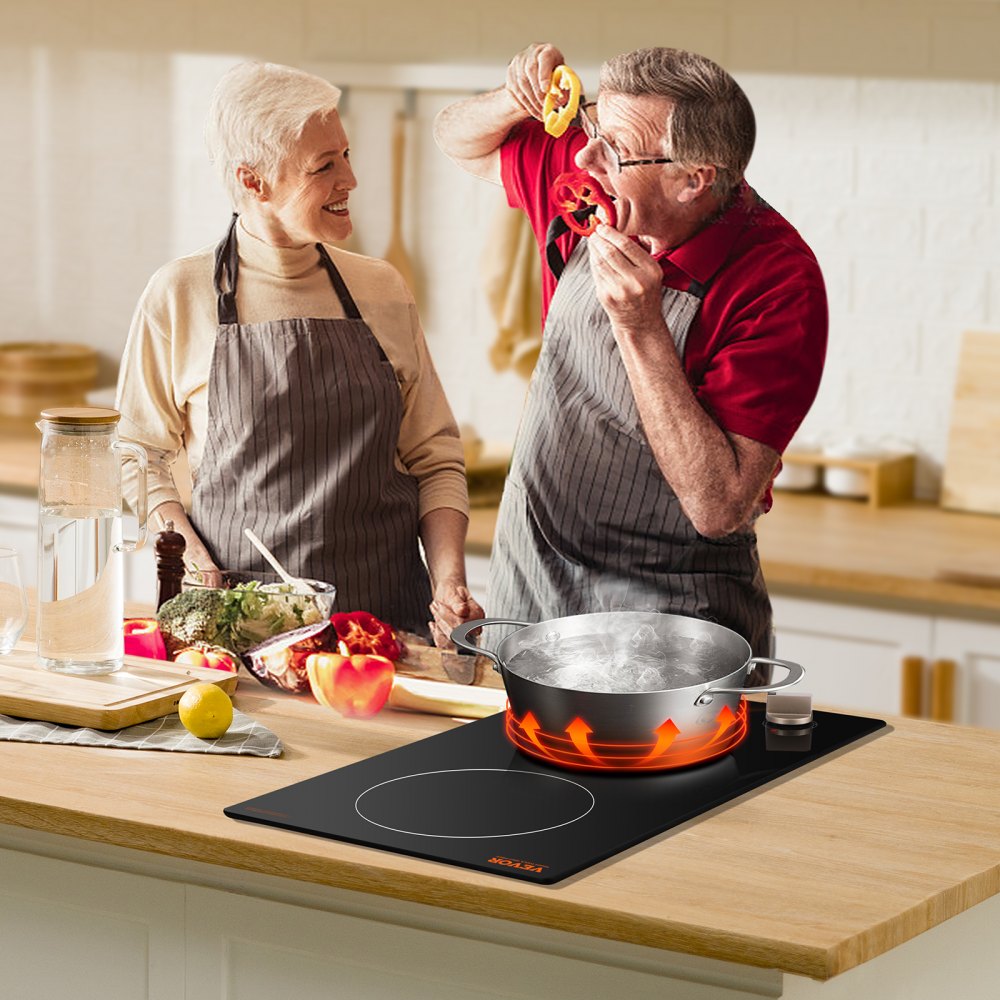 SK-35IHA12CK03 - 12" Built-In Induction Cooktop with Dual Knobs and Safety Features