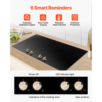 SK-66IHA30CK04 - 30-Inch 4-Burner Induction Cooktop with Knob Controls