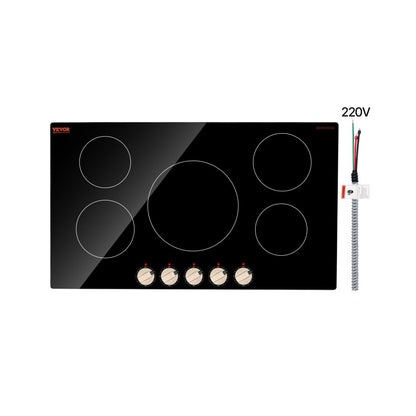 SK-92IHA36CK04 - 36-inch Induction Cooktop with 5 Cooking Zones and Knob Controls