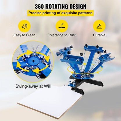 010187636447 - 4 Color Metal Screen Printer for T-Shirts & More