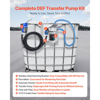 ADFD40 - 10.5GPM DEF Transfer Pump Kit with Copper Motor & Auto Nozzle