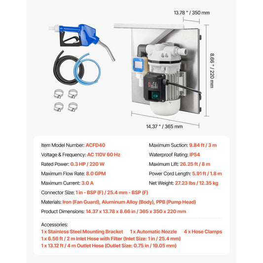 ACFD40 - 8 GPM DEF Transfer Pump Kit with Copper Motor