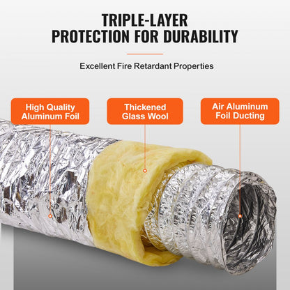 GC160 - Insulated 25FT Dryer Vent Hose for Energy Efficiency