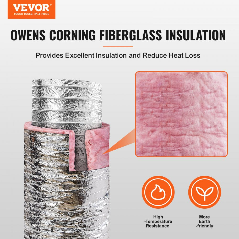 OW108 - 25FT Insulated Dryer Vent Hose for Efficient HVAC Use