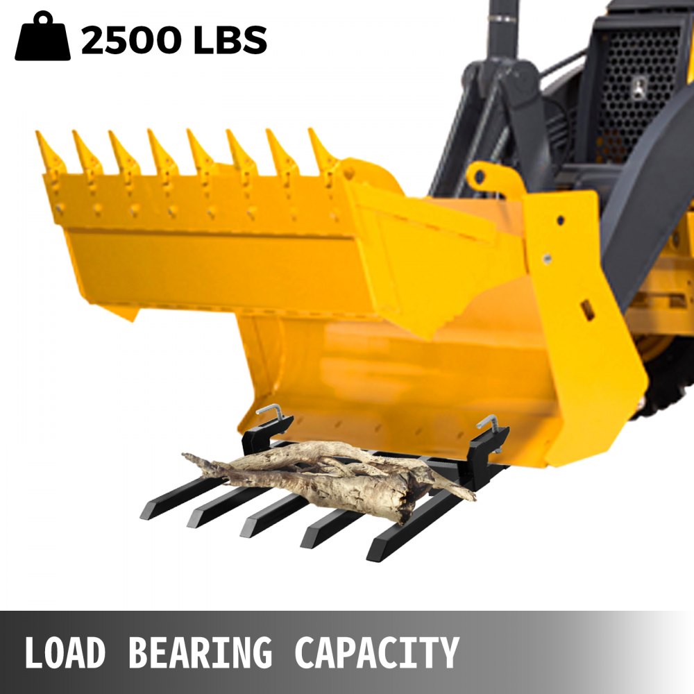 010944472191 - Heavy-Duty Clamp-On Forks for 48'' Bucket, 2500 lbs Capacity