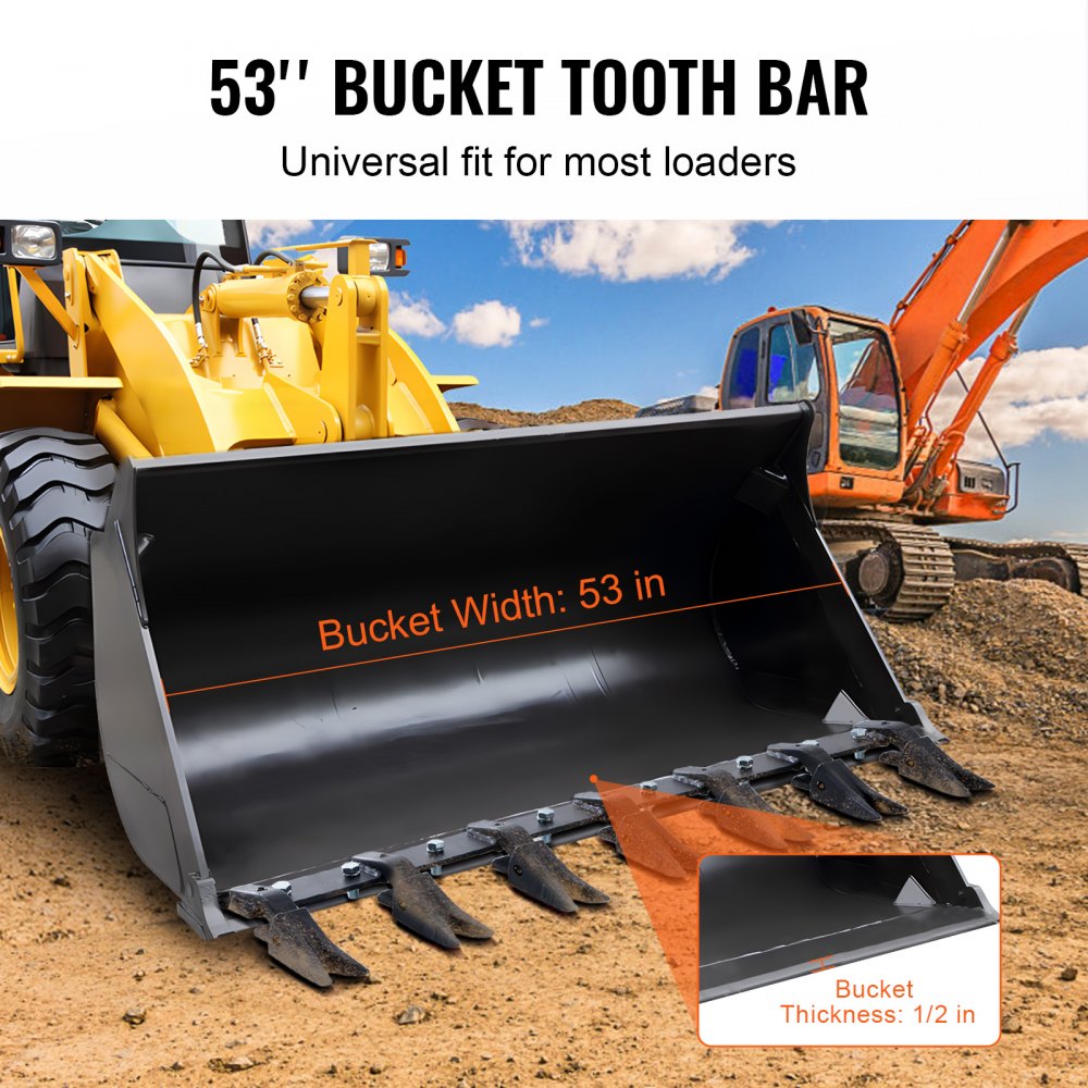 ZZ0353 - Durable 53'' Q345 Steel Tractor Bucket Tooth Bar for Heavy-Duty Use