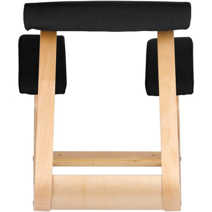 010727657917 - Natural Wood Kneeling Chair for Improved Posture, 330lbs Capacity