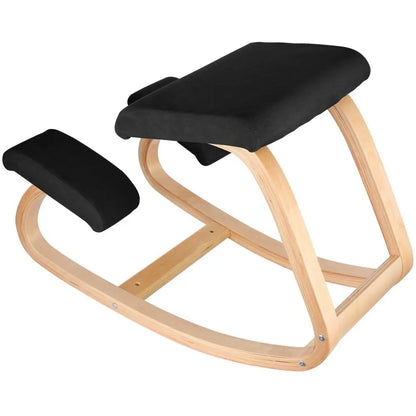 010727657917 - Natural Wood Kneeling Chair for Improved Posture, 330lbs Capacity