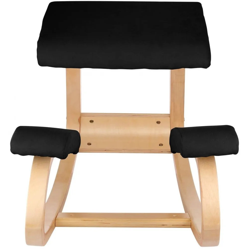 010727657917 - Natural Wood Kneeling Chair for Improved Posture, 330lbs Capacity