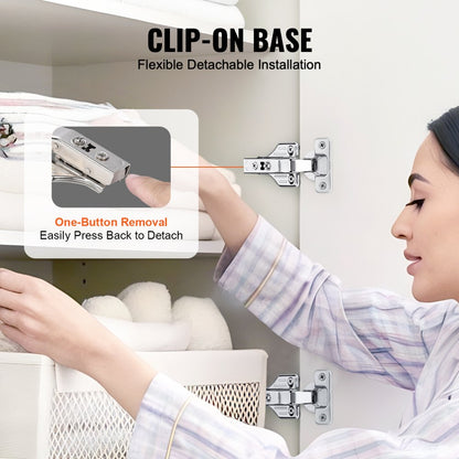 PHS25101-40 - Stainless Steel Soft Close Hinges for Cabinets with 100° Flexibility