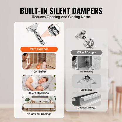 PHS23701-40 - Soft Close Stainless Steel Cabinet Hinges for Frameless Doors