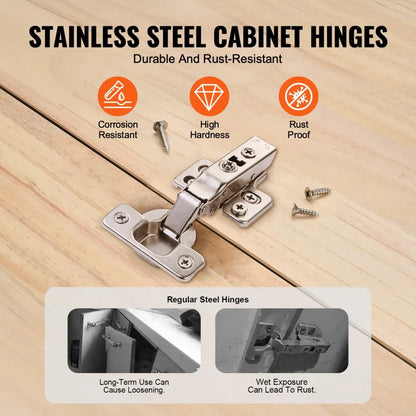 PHS25101-50 - Soft Close 100° Kitchen Cabinet Hinges for Frameless Doors