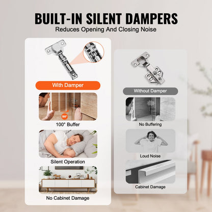 PHS23601-60 - Stainless Steel Soft Close Hinges for Frameless Cabinets