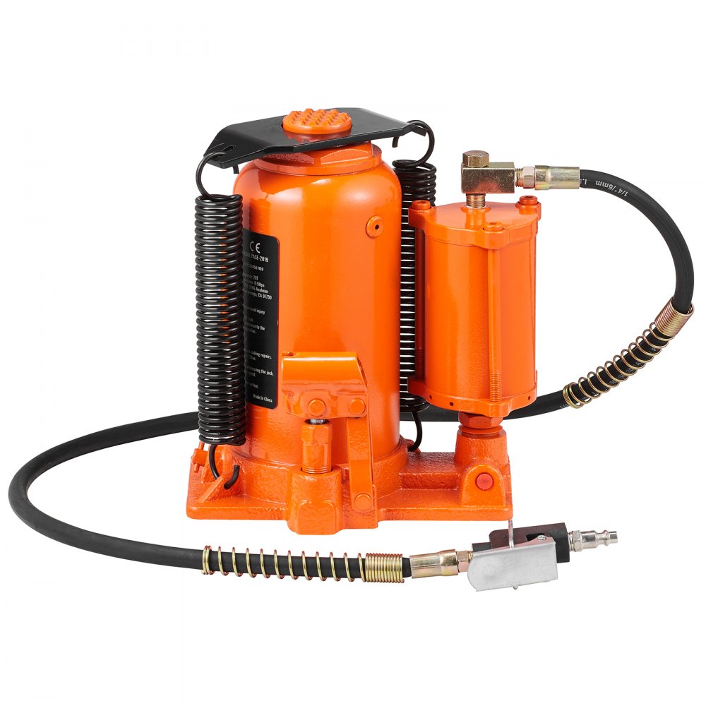 QJD-Q01-020A - 20 Ton Air Hydraulic Bottle Jack, 10.4" to 19.7" Lift Range