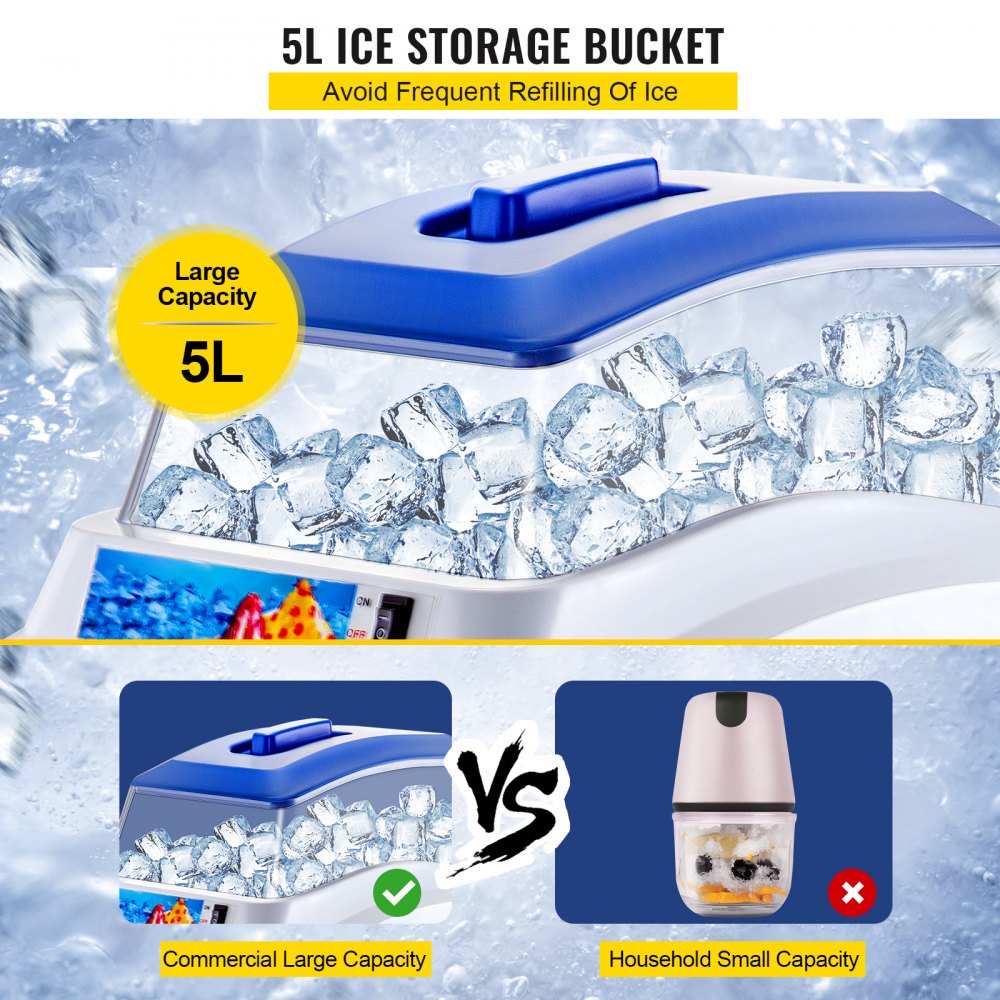 010810903841 - 110V ABS & Stainless Steel Ice Shaver with 5L Hopper