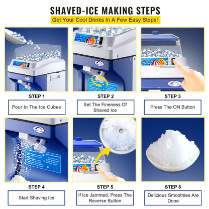 010810903841 - 110V ABS & Stainless Steel Ice Shaver with 5L Hopper