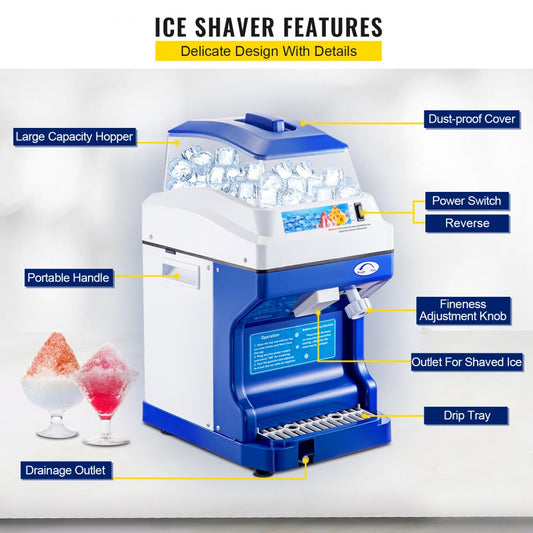 010810903841 - 110V ABS & Stainless Steel Ice Shaver with 5L Hopper