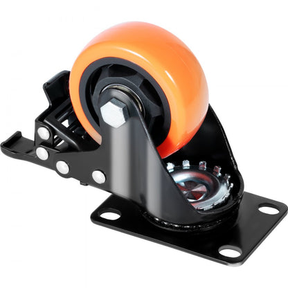 CC-PBJL-3 - Heavy Duty 3-Inch PVC Caster Wheels, A/B Locking, Set of 4