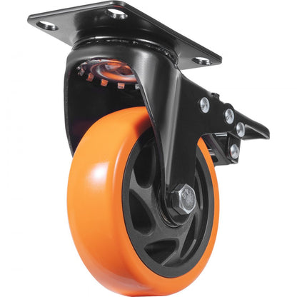 CC-PBJL-4 - Ultra-Quiet 4-inch Caster Wheels with 360-Degree Swivel and A/B Brake