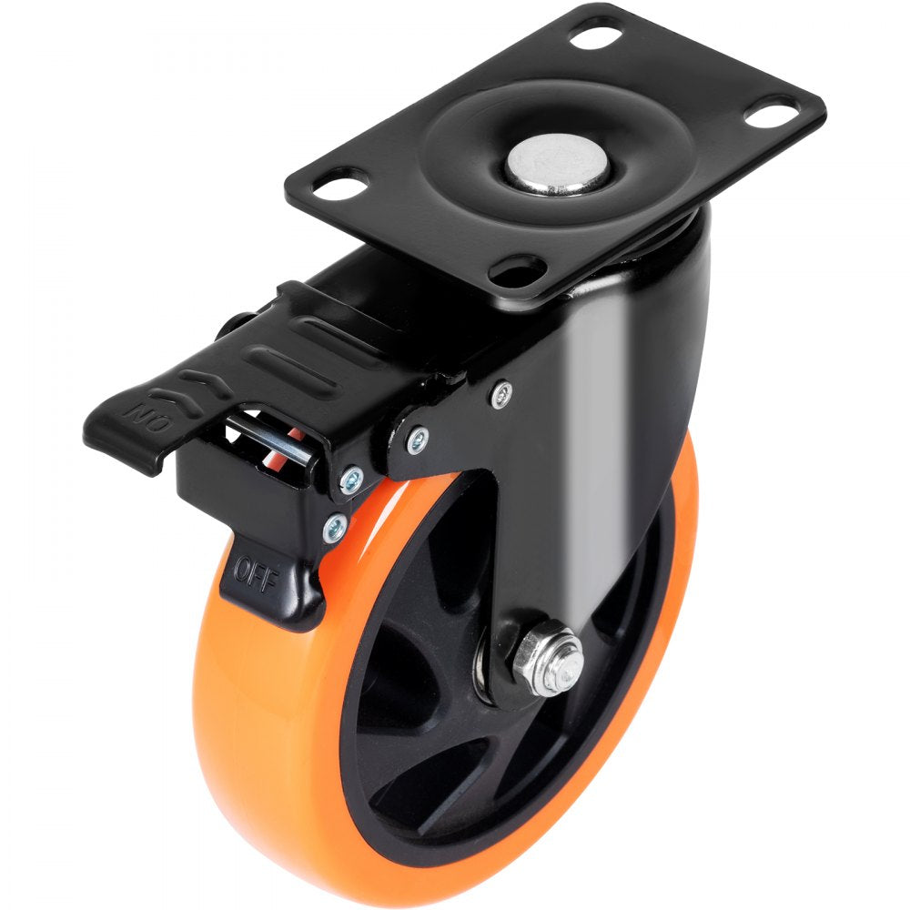 CC-PBJL-4 - Ultra-Quiet 4-inch Caster Wheels with 360-Degree Swivel and A/B Brake