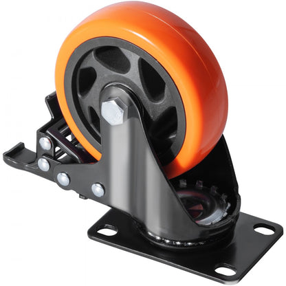 CC-PBJL-4 - Ultra-Quiet 4-inch Caster Wheels with 360-Degree Swivel and A/B Brake
