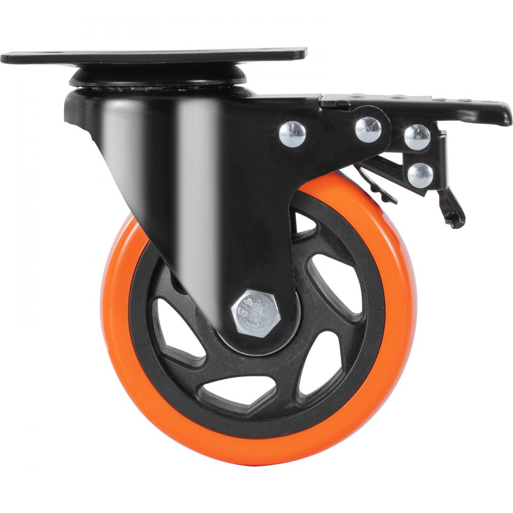 CC-PBJL-4 - Ultra-Quiet 4-inch Caster Wheels with 360-Degree Swivel and A/B Brake