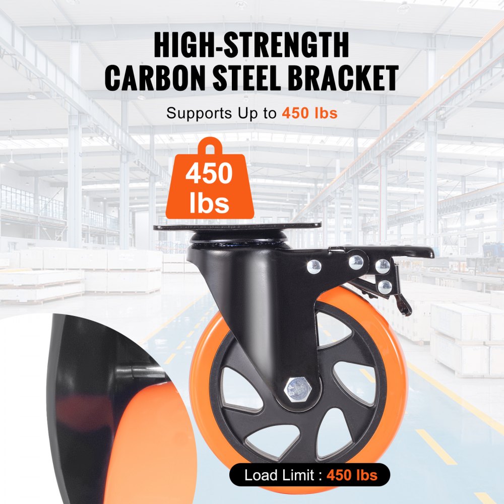 CC-PBJL-5 - Heavy-Duty 5-inch PVC Caster Wheels for Smooth Mobility