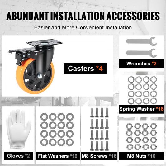 CC-PBJL-5 - Heavy-Duty 5-inch PVC Caster Wheels for Smooth Mobility