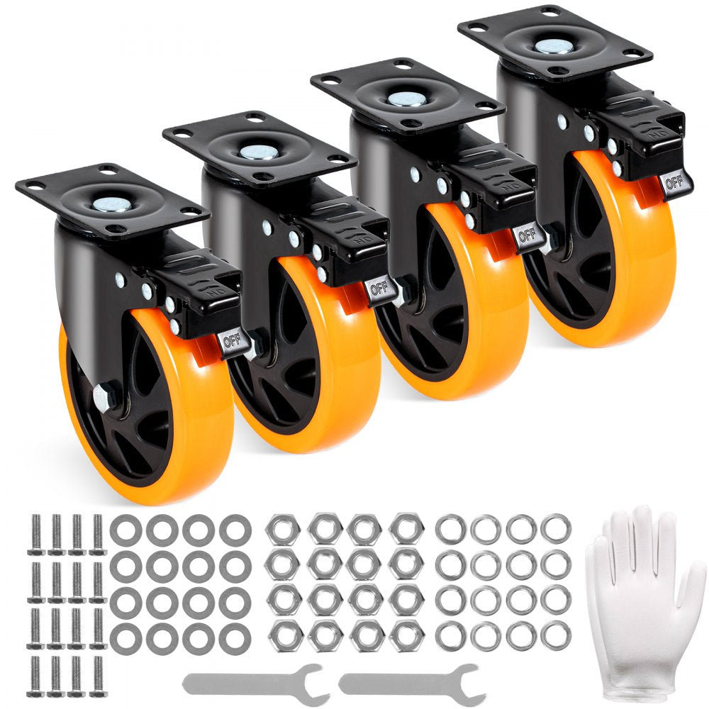 CC-PBJL-5 - Heavy-Duty 5-inch PVC Caster Wheels for Smooth Mobility