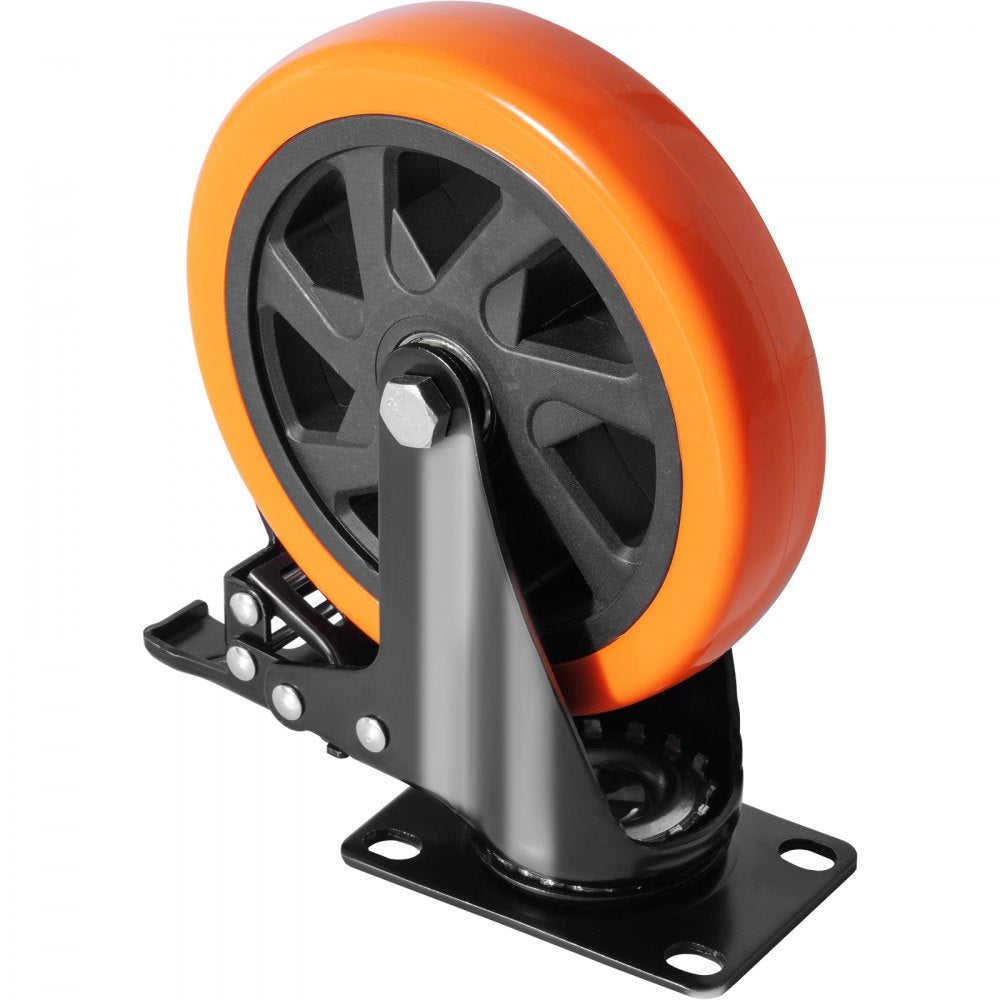 CC-PBJL-6 - 6-Inch PVC Caster Wheel Set, 700 lbs Capacity, Smooth Rolling