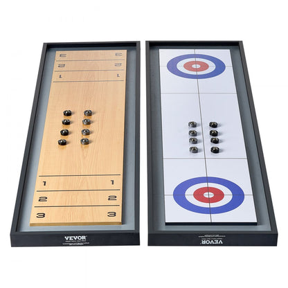 SUS-4F02 - 45" Dual Shuffleboard & Curling Game Table for Indoor Fun