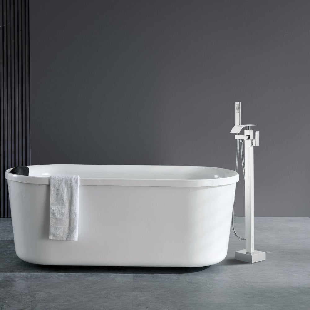 2732 - Luxurious Freestanding Bathtub Faucet with Handheld Shower, Brass & Stainless Steel