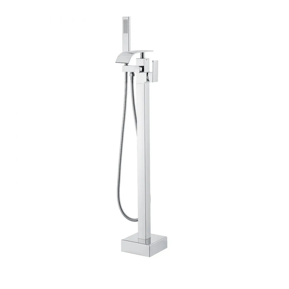 2732 - Luxurious Freestanding Bathtub Faucet with Handheld Shower, Brass & Stainless Steel