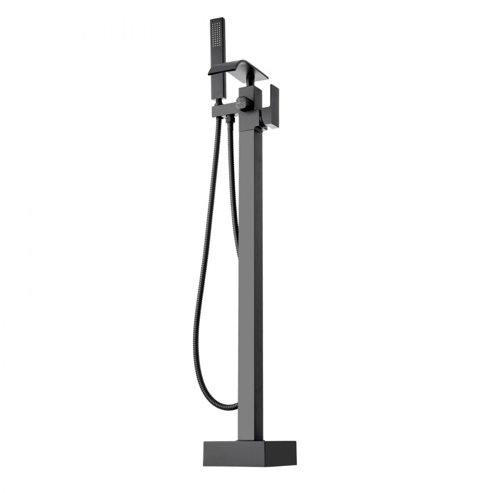 2732 - Elegant Matte Black Freestanding Bathtub Faucet with Handheld Shower