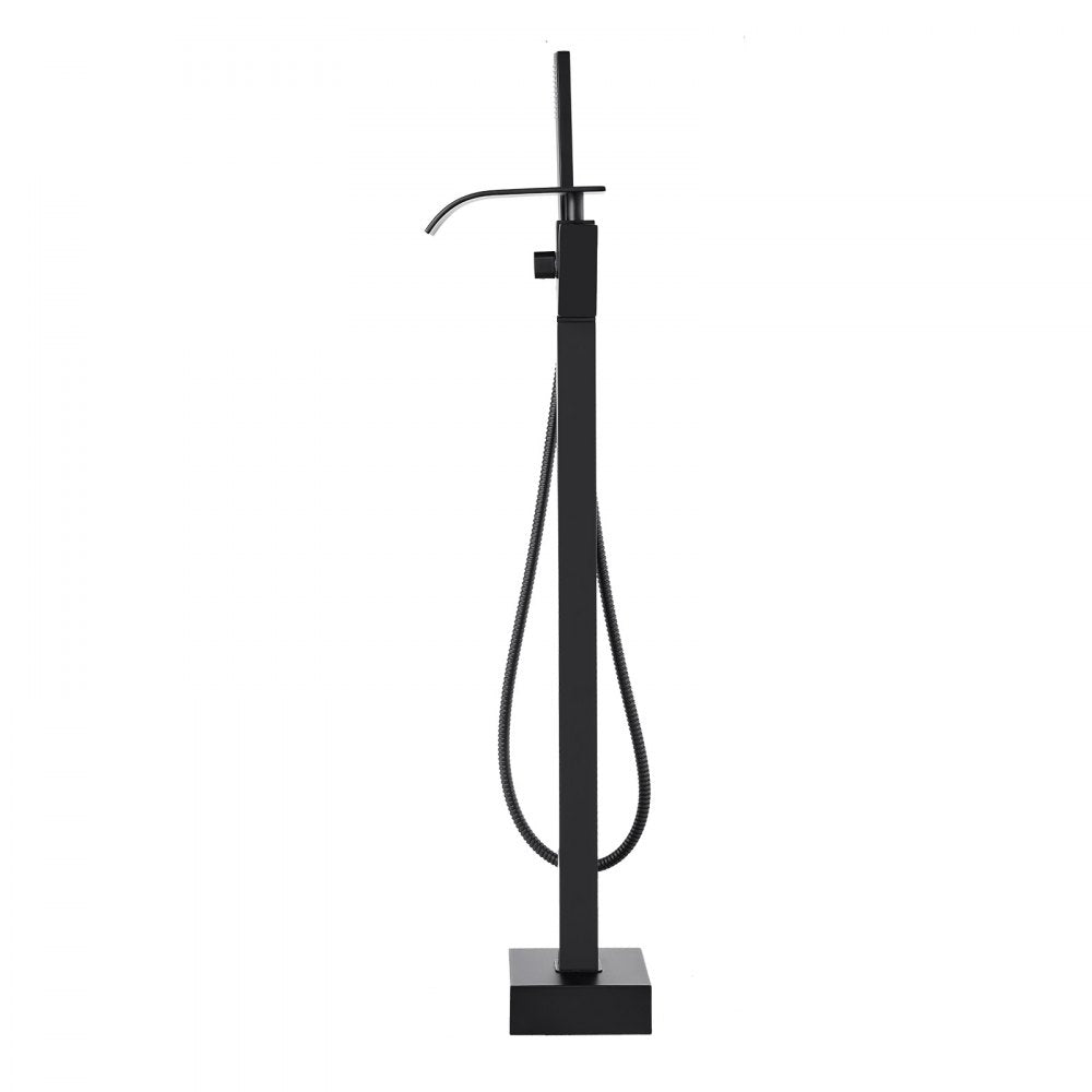 2732 - Elegant Matte Black Freestanding Bathtub Faucet with Handheld Shower