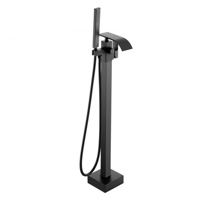 2732 - Elegant Matte Black Freestanding Bathtub Faucet with Handheld Shower